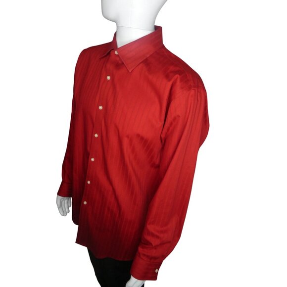 Sean John Men's Red Long Sleeve Dress Shirt Size 18 34/35‎ - Picture 4 of 9